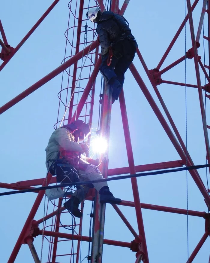 Working - My, Height, Industrial alpinism, Welding, Longpost