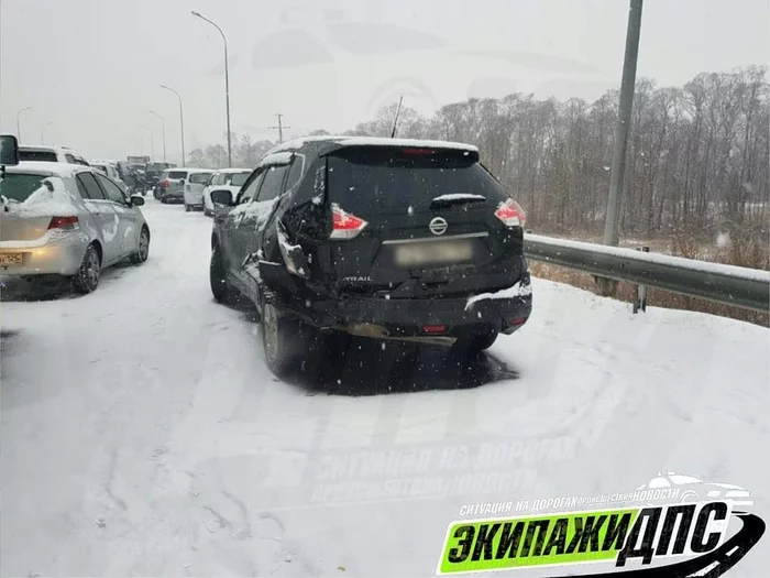 At least 80 cars were involved in an accident near Vladivostok - Vladivostok, Snow, Ice, Video, Longpost, Auto, Crash, Road accident