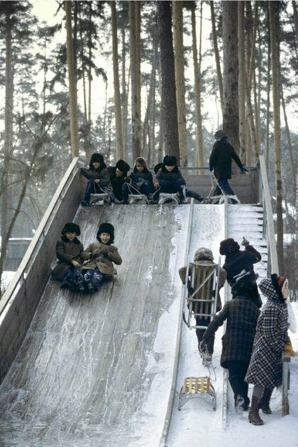 Aluminum sled USSR... - Russia, the USSR, Childhood, Winter, Sled, Longpost