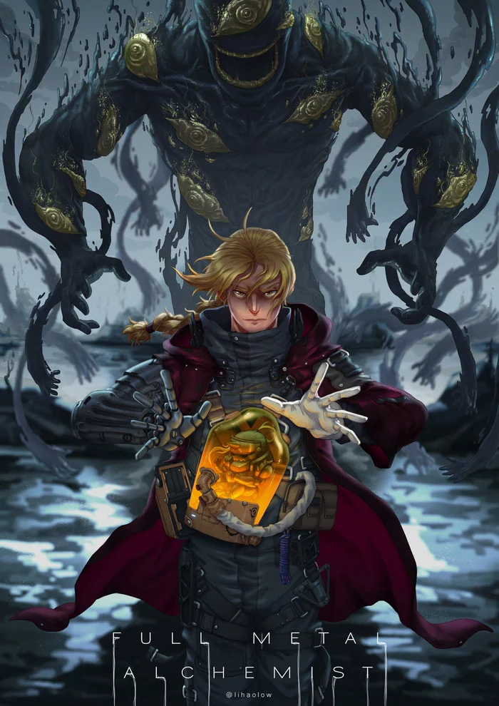 Alchemist Stranding - Edward elric, Fullmetal alchemist, Death stranding, Crossover, Anime, Anime art, Games