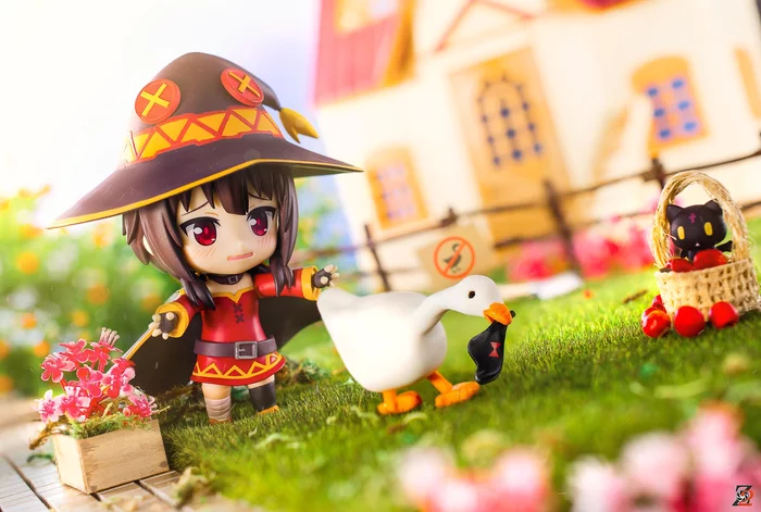 Peace was never an option - Konosuba, Crossover, Megumin, Anime, Chomusuke, Untitled Goose Game, Figurines