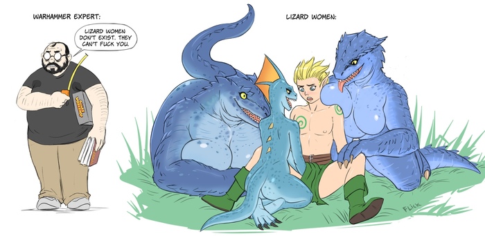 "Реквест с патреона: "The Wardancer meeting lizard... women. ""