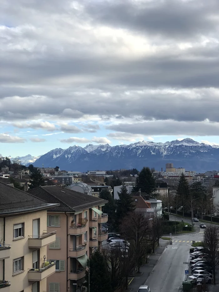 View from the window - My, Alps, The mountains, Switzerland, View from the window