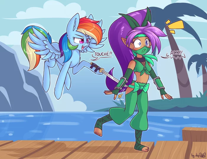 Туше! - My Little Pony, Rainbow Dash, Кроссовер, Shantae half-genie Hero, Shantae