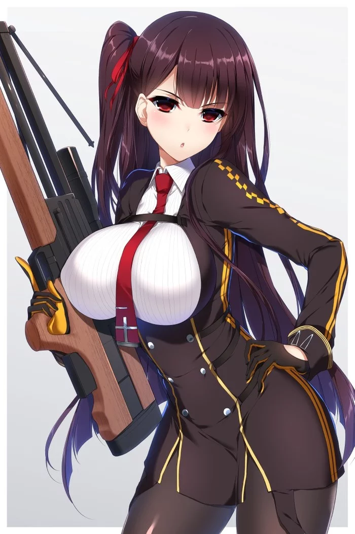 WA2000 - Аниме, Anime Art, Арт, Girls Frontline, WA2000, Подборка, Длиннопост