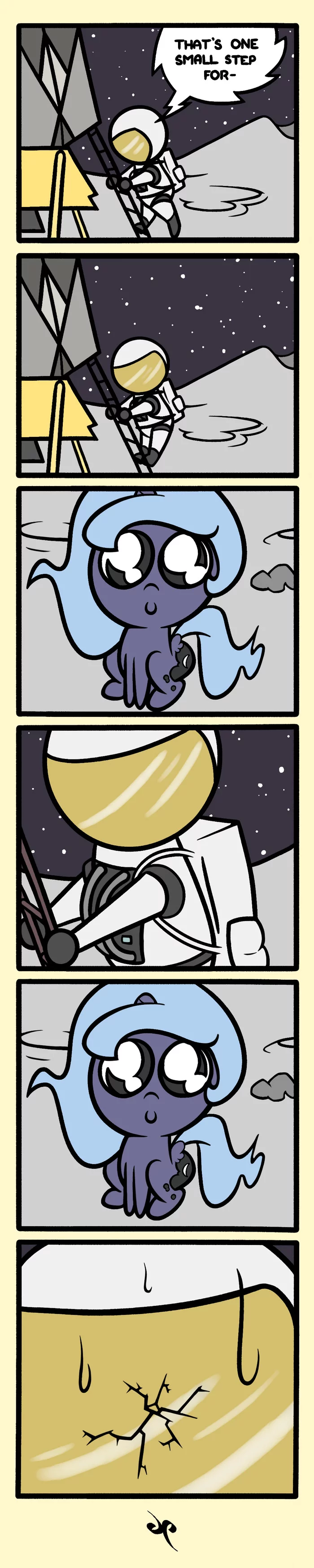 He wasn't prepared for this - My little pony, Neil Armstrong, Princess luna, moon, Longpost, Doggonepony