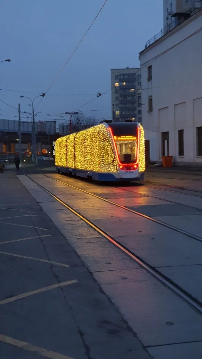 New Year's tram - My, Tram, Moscow, New Year