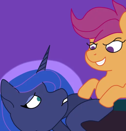 After the night, and now, a quiet hour is coming... - My, Princess luna, Scootaloo, The lion king, My little pony