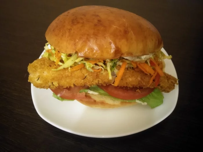 Fish burgers - My, Recipe, Burger, A fish, , Cabbage, Longpost, Cooking, Food, Fast food, Tartarus