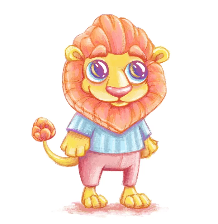 a lion - My, Beaver draws, Digital drawing, a lion, Illustrations, Character Creation, Longpost