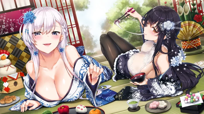 Belfast & Azuma - NSFW, Azur lane, Belfast, Azuma, Sugoi dekai, Anime art, Anime, Art