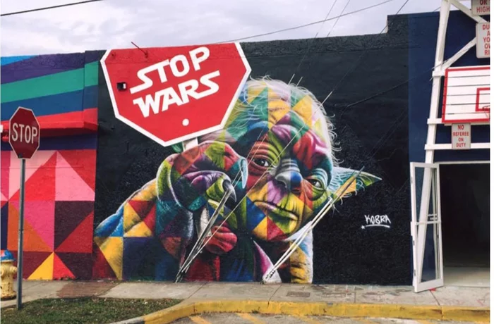 Stop the wars - Peace, Good, Happiness, Yoda, Graffiti, Star Wars, Kindness