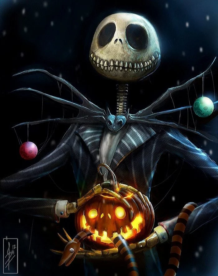 Джек - Арт, Рисунок, Jack skellington, Джек Скеллингтон, Кошмар перед Рождеством