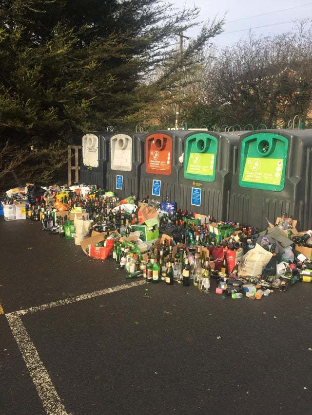 After Christmas in Ireland - Ireland, Trash can, Alcohol, Container