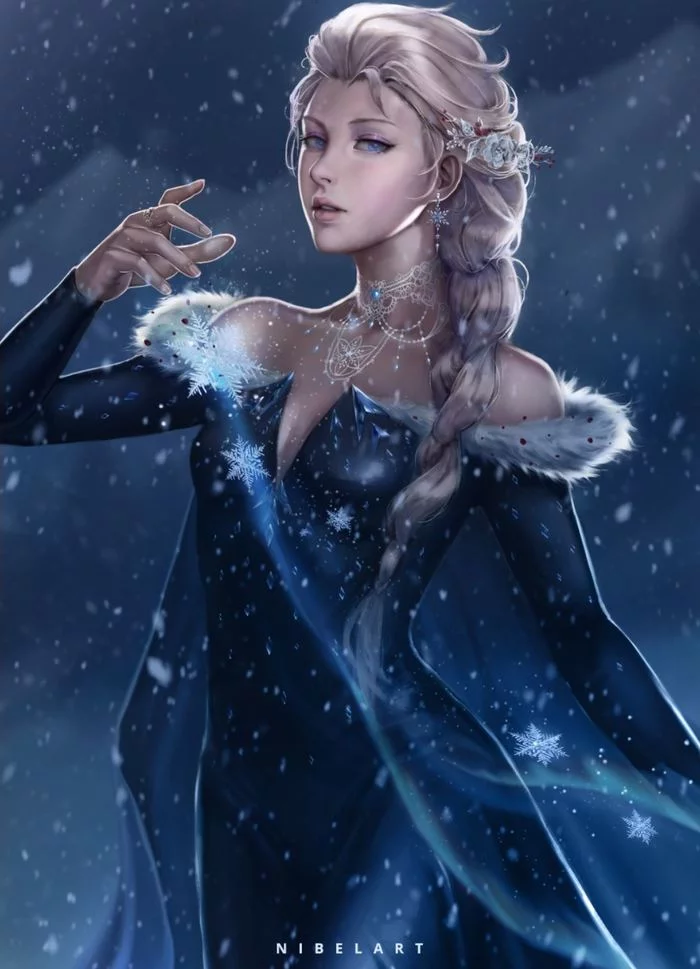 Elsa - Art, Drawing, Elsa, Cold heart, Nibelart
