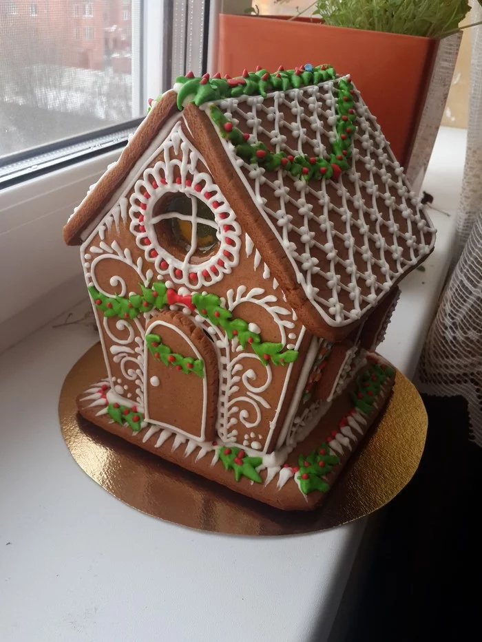 Gingerbread House - My, Gingerbread, Cookies, Cooking, Gingerbread, New Year, Longpost