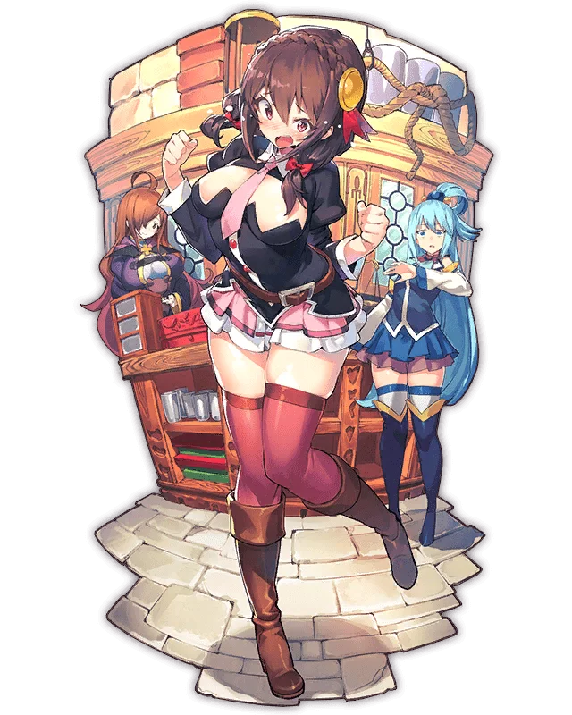 Konosuba - Anime art, Konosuba, Wiz, Yunyun, Aqua, Anime, Breast