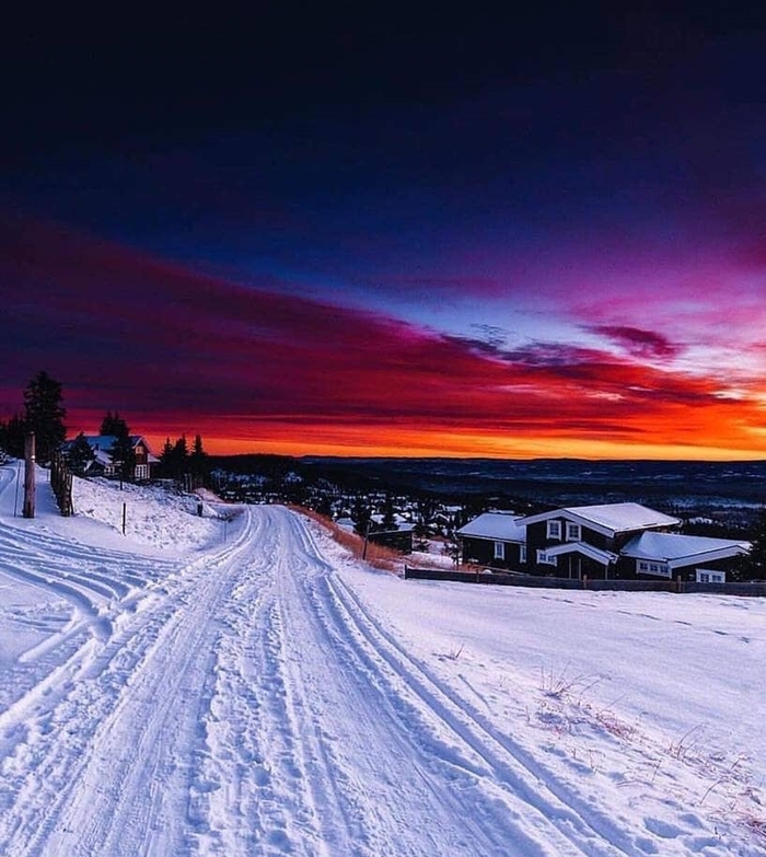 Норвегия... Картинки, Красота, Небо, Норвегия, Пейзаж, Природа, Снег, Фотография
