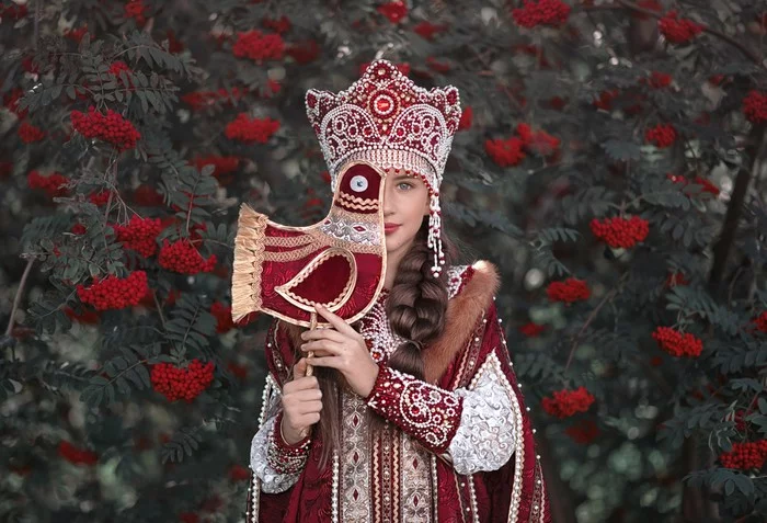 Princess - My, Princess, Russian folk costume, Rowan, Kokoshnik, Historical costume, Outfit, , Girls, National costumes