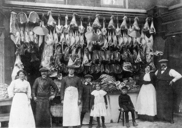 Butcher shop. England 19th century - England, Meat, Story, Vintag ES, Longpost, Butcher shop