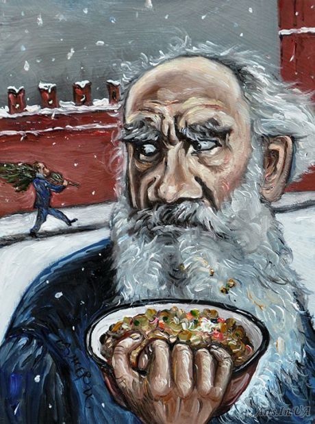 New Year's menu - Olivier salad, Herring under a Fur Coat, Painting, Artist, Quentin Tarantino, Lev Tolstoy, Frida Kahlo, Longpost