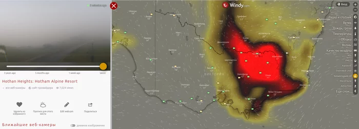 Webcams from Australia - My, Australia, Windy, Video monitoring, Forest fires, Fire