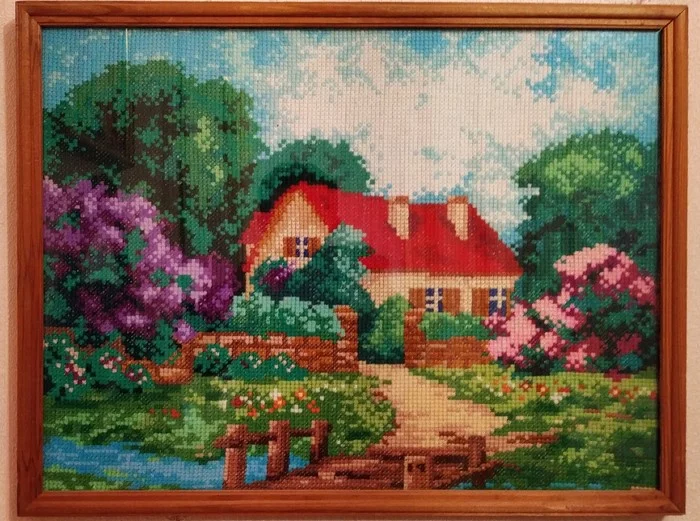 Cross-stitch. (Embroidered by my grandmother) - My, Embroidery, Cross-stitch, Painting, Needlework without process