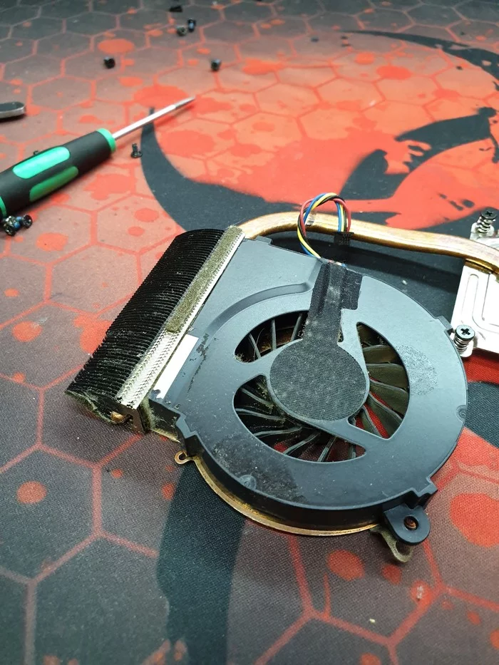 Why you need to clean your computer (laptop)! Or replacing the air filter in a laptop :) - My, Computer, Notebook, Dust, Repair of equipment, Repair, Service, Longpost