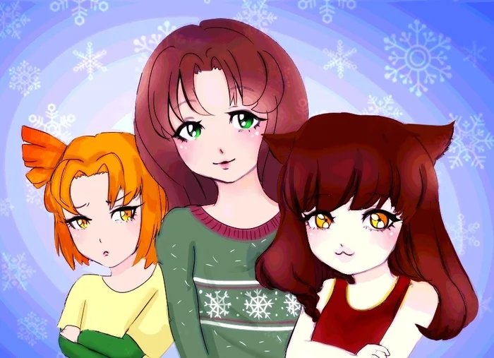 New Year's cuties - Visual novel, Alisa Dvachevskaya, Olga Dmitrievna, Julia