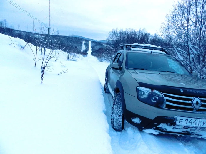 Зимний маршрут к водопаду. Дастер не смог! Duster, УАЗ, Hummer, Toyota. 4х4. OFFROAD. Мурманск - Моё, Renault Duster, УАЗ, Хаммер, Toyota, 4х4, Мурманск, Водопад, Зима, Видео, Длиннопост