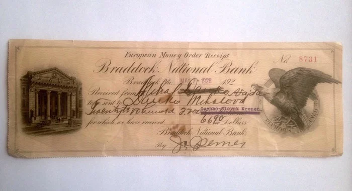 In the USA to earn money, or how much my grandfather earned in 1928... - My, Story, Ukraine, Transcarpathia, Work, Bank, Salary, USA, Earnings, Longpost