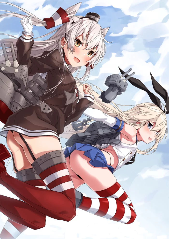 Amatsukaze & Shimakaze - NSFW, Kantai Collection, Amatsukaze, Shimakaze, Anime Art, Аниме