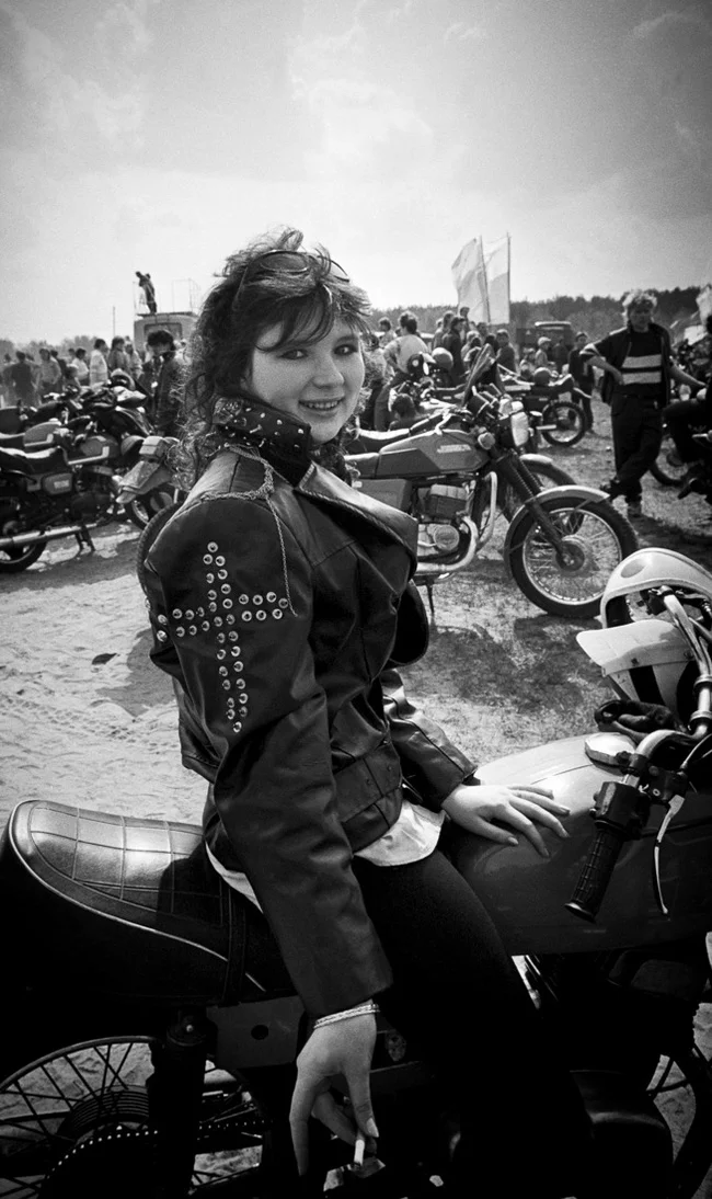 Leningrad bikers, 1988 - Retro, The photo, Motorcyclists, Leningrad, the USSR, 80-е, Girls