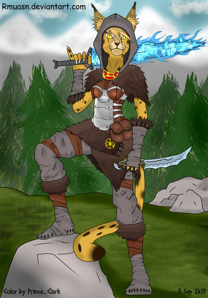 Khajiitmercenary The Elder Scrolls V: Skyrim, Clip Studio Paint, Digital