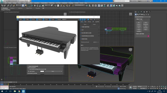 Royal 3D (3d's max) - My, 3D, 3DS max, 3D max, Graphics, Piano, Corona render, Computer graphics, Longpost