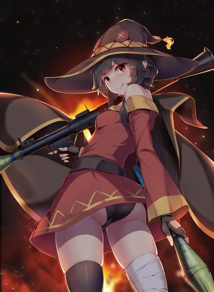 Современные проблемы требуют современных решений - NSFW, Konosuba, Megumin, Anime Art, Аниме, Панцу