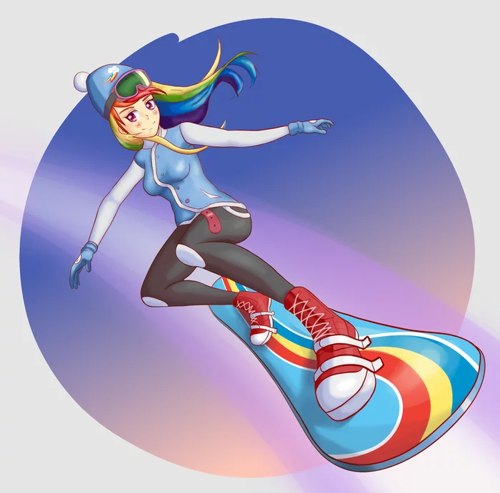 Snowboarding is magic - My, My little pony, Rainbow dash, Snowboard