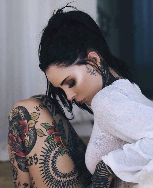 Girls with tattoos - continuation) - NSFW, Tattoo, Tattoos on the chest, Girl with tattoo, Longpost