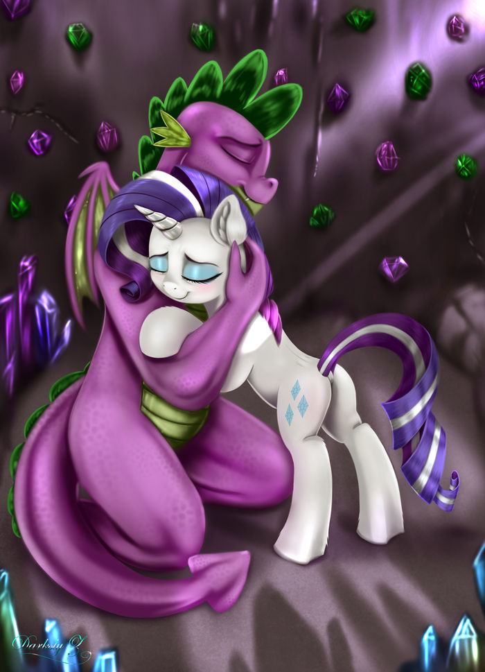 Big Spikey-Wikey And Rarity My Little Pony, Ponyart, Rarity, Spike, Darksly-z, MLP Season 9, 