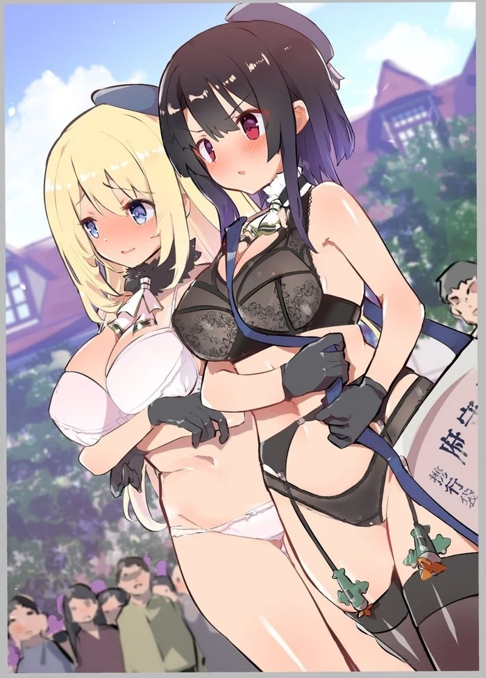 Atago & Takao - NSFW, Kantai collection, Atago, Takao, Underwear, Sugoi dekai, Anime art, Anime, Art