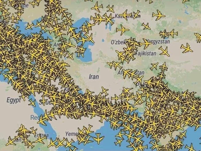 Air traffic over Iran - Iran, Aviation, Safety