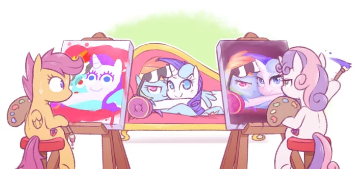 Writing a Masterpiece - My little pony, Sweetie belle, Scootaloo, Rarity, Rainbow dash