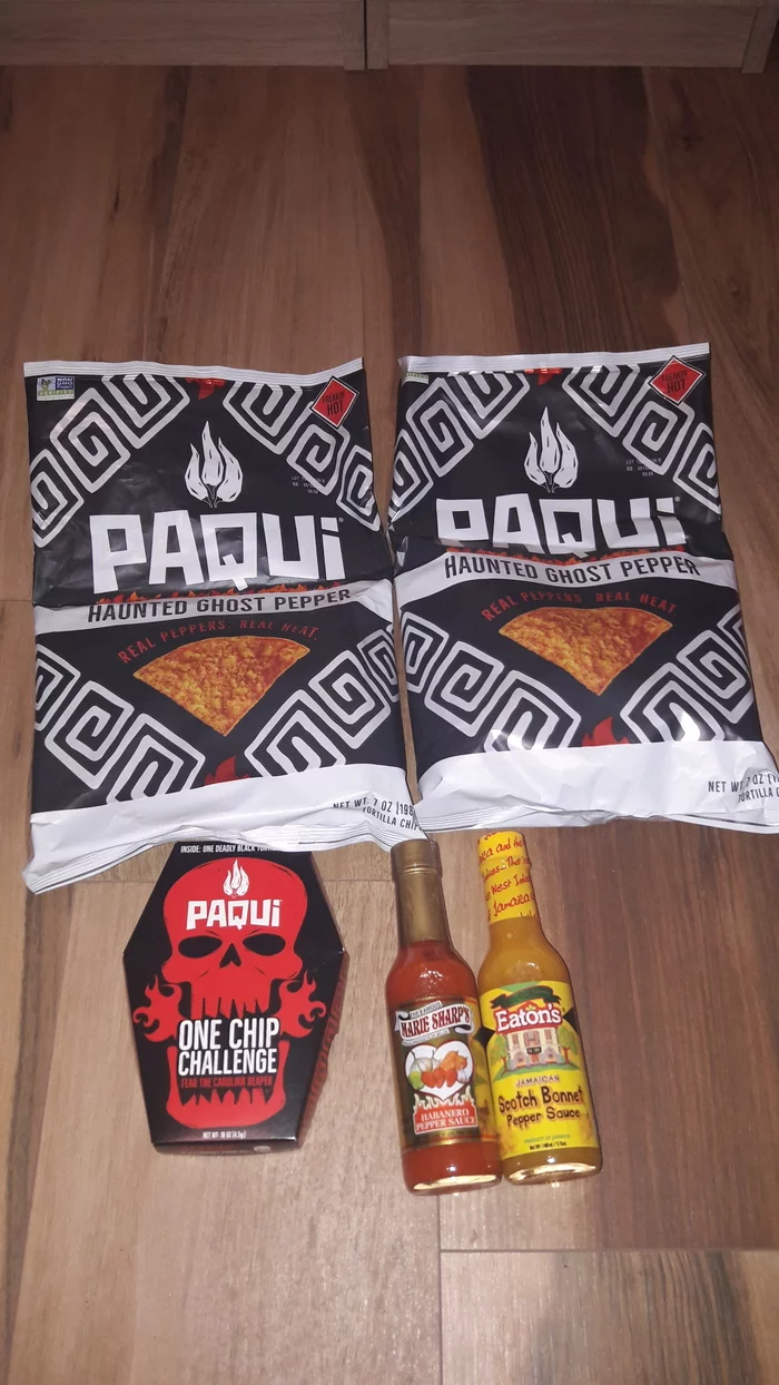 A burning package - My, Package, Crisps, Spicy sauce, Carolinian Reaper, Chilli, Hot peppers