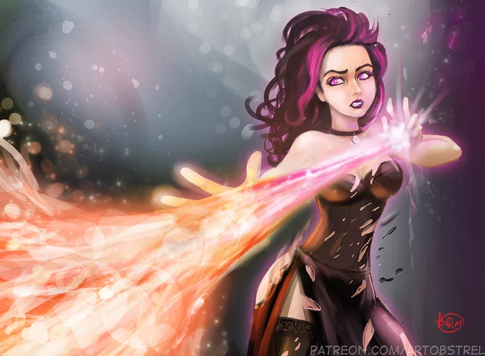 Yenn-chan - My, Art, Artobstrel, Yennefer, Digital drawing