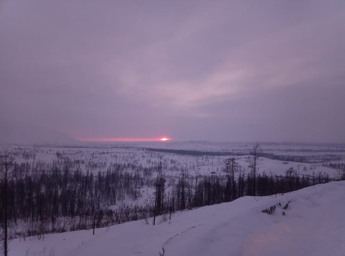 The polar night is over - Norilsk, The sun, The photo