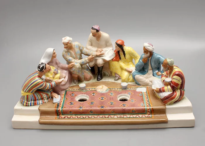 Discussion of the constitution - Inkwell, Agitation, Porcelain, Rarity, Antiques, Uzbekistan, Souvenirs