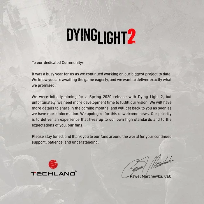 Techland postponed the release of Dying Light 2 to an “indefinite date” - Techland, Dying Light 2, Dying light, news, Release, Computer games