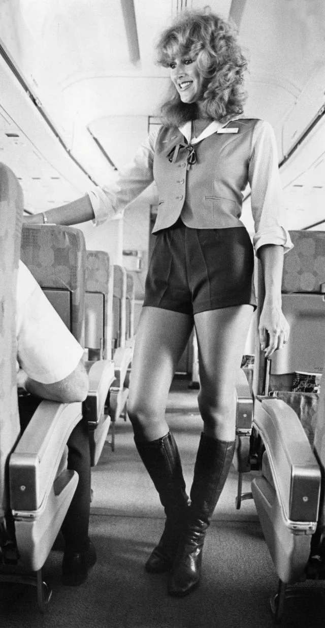 Flight attendants from the 60s and 70s - Retro, Aviation, Stewardess, The photo, Longpost, 60th, 70th