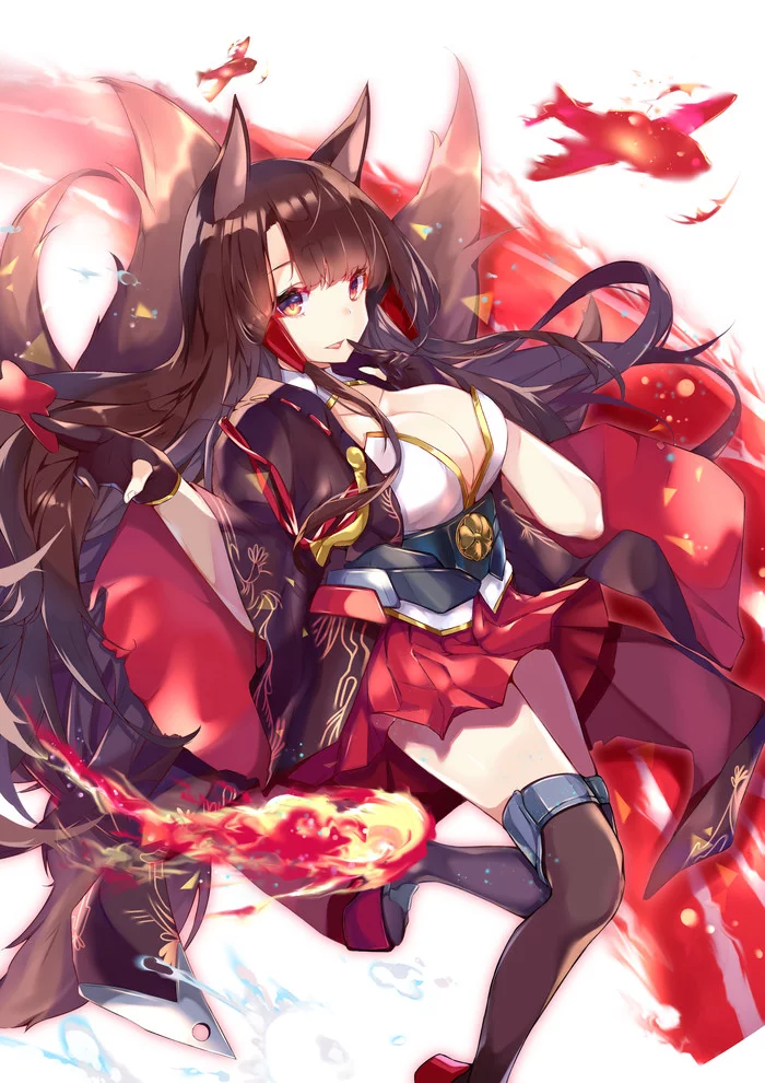 Akagi - Аниме, Anime Art, Azur Lane, Akagi, Animal Ears