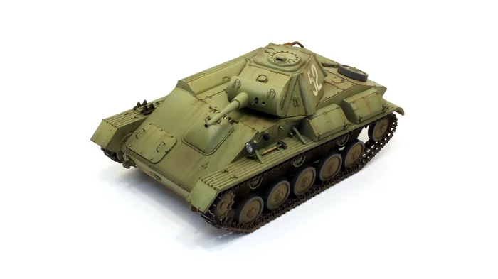 T-70M (T-70B) from MiniArt - My, T-70M, Tanks, Stand modeling, Hobby, Scale model, Longpost